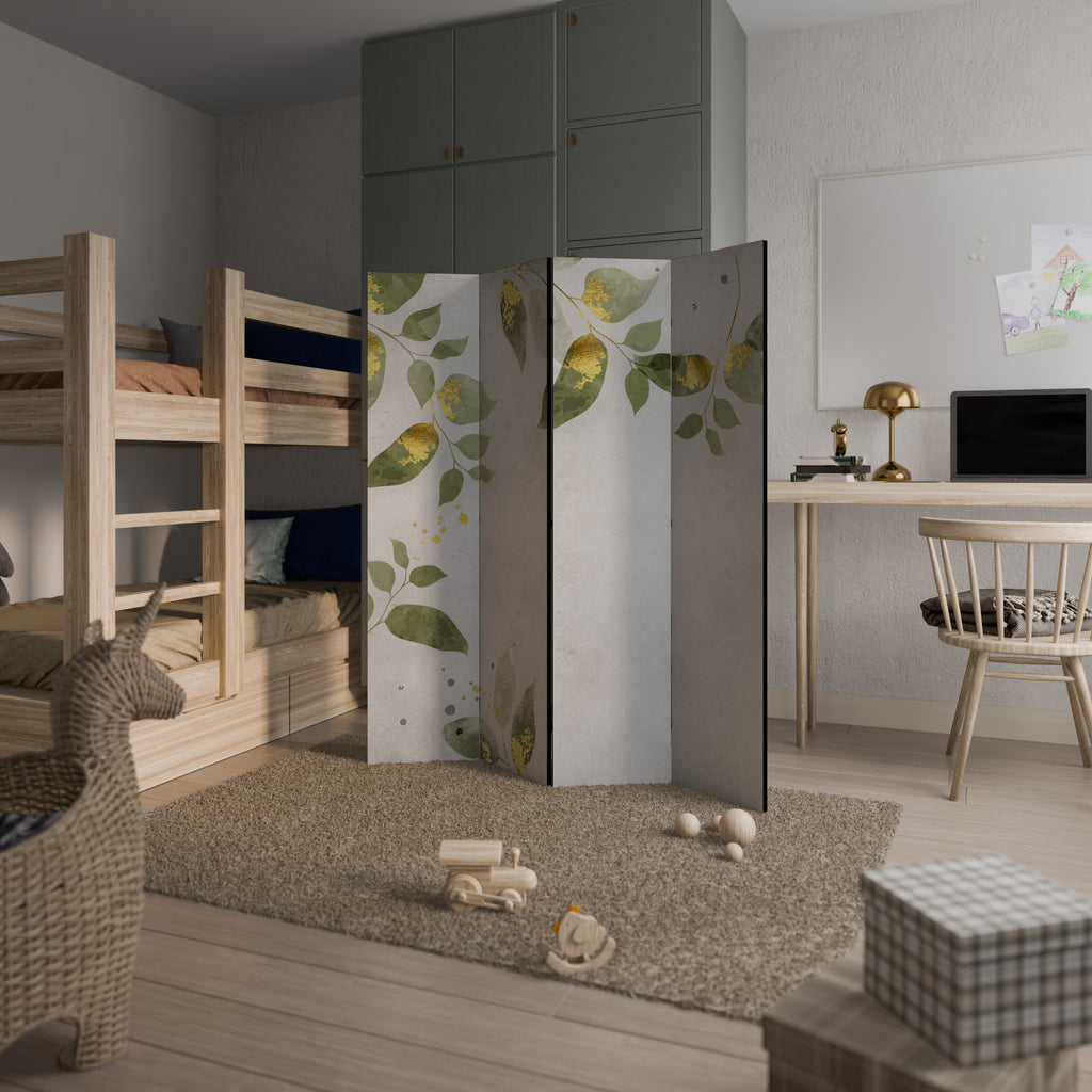 Biombo decorativo de 4 paneles ELEGANT BOTANICS