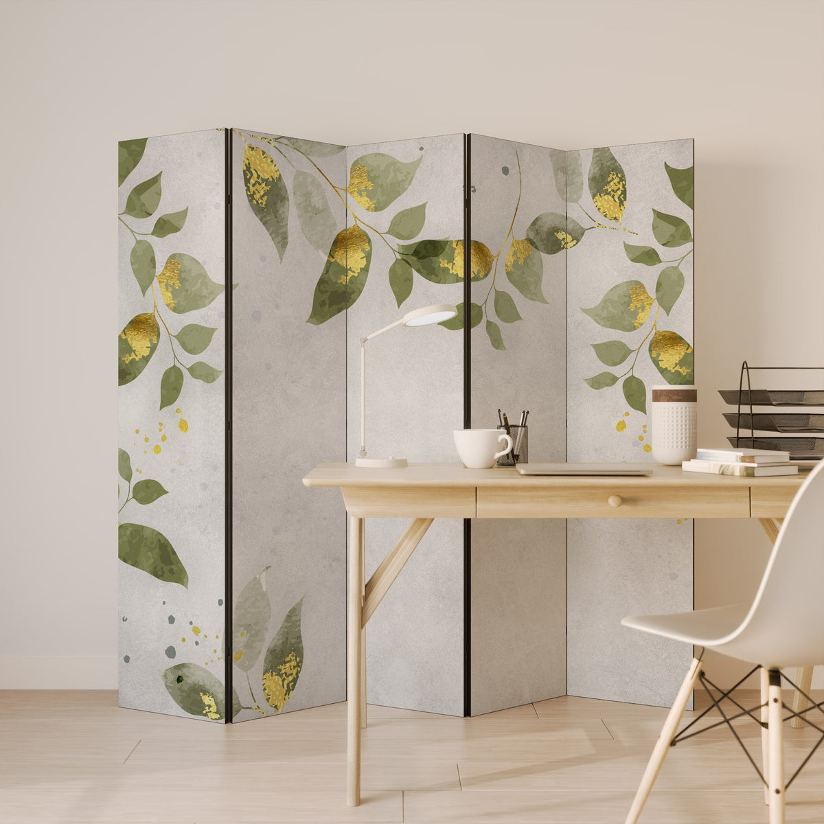 ELEGANT BOTANICS Biombo de 5 paneles
