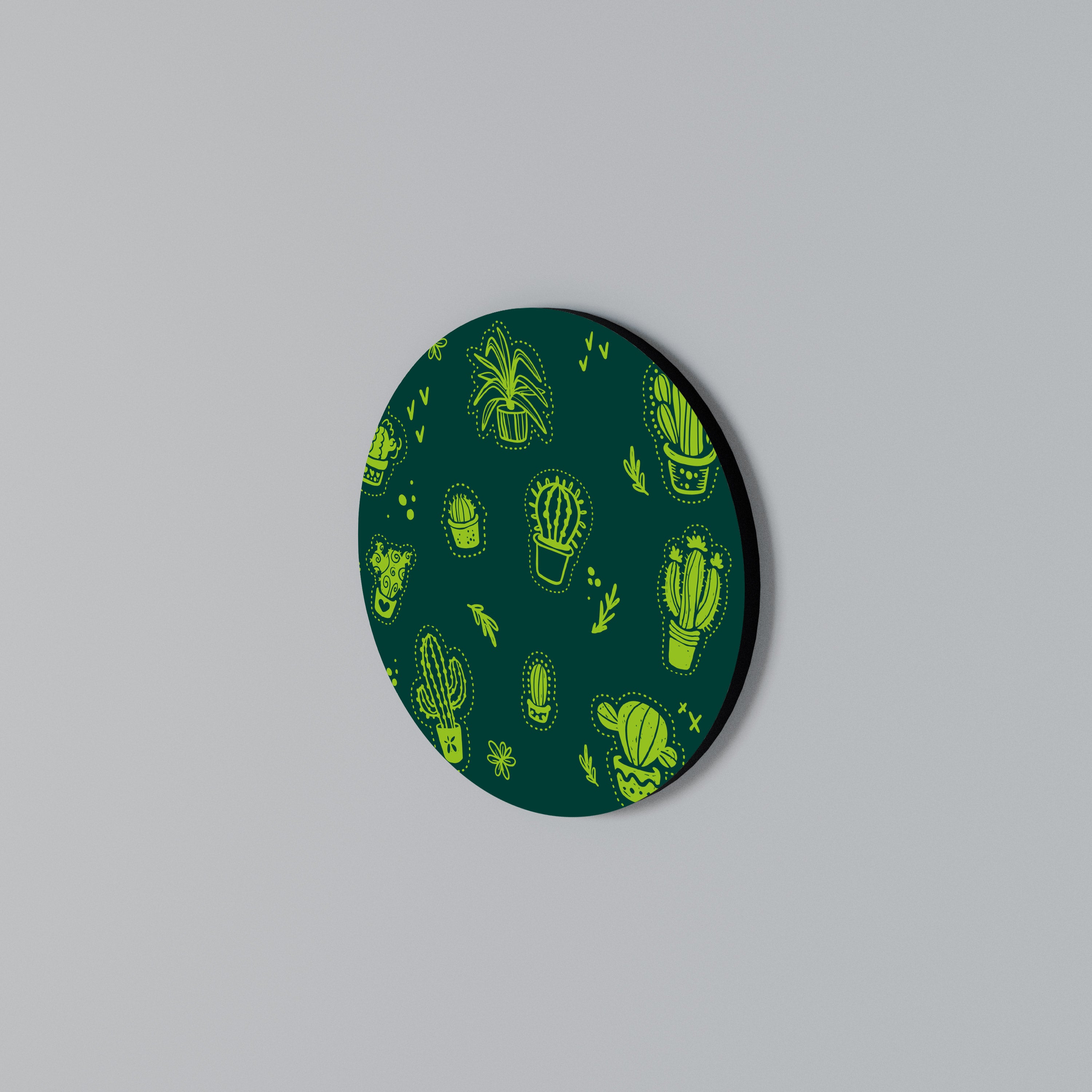 DESERT GREEN Round Wall Art