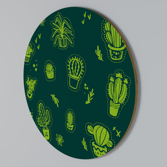 DESERT GREEN Arte de pared redondo