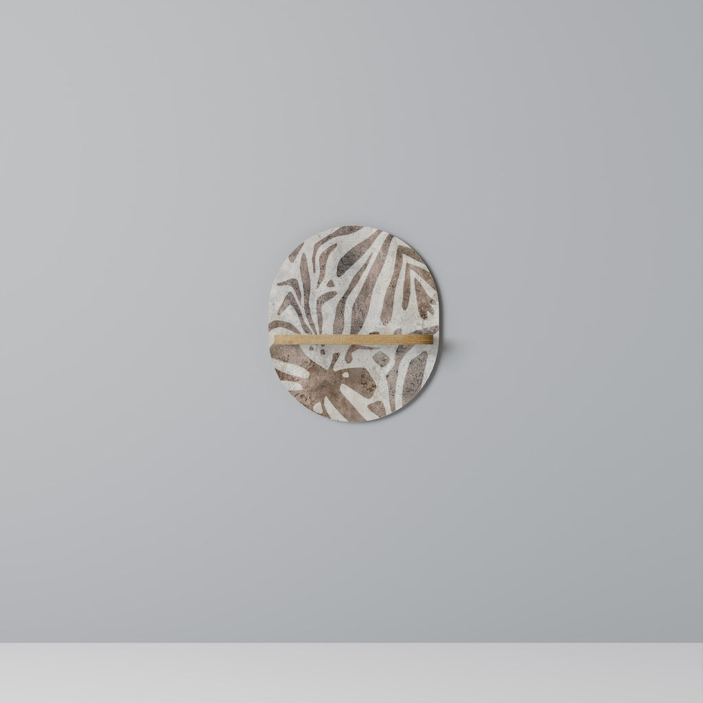 PASSING TIME Oval Art Shelf In Oak Effect
