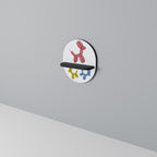 CHILDHOOD MEMORY Oval Art Shelf In Black Finish