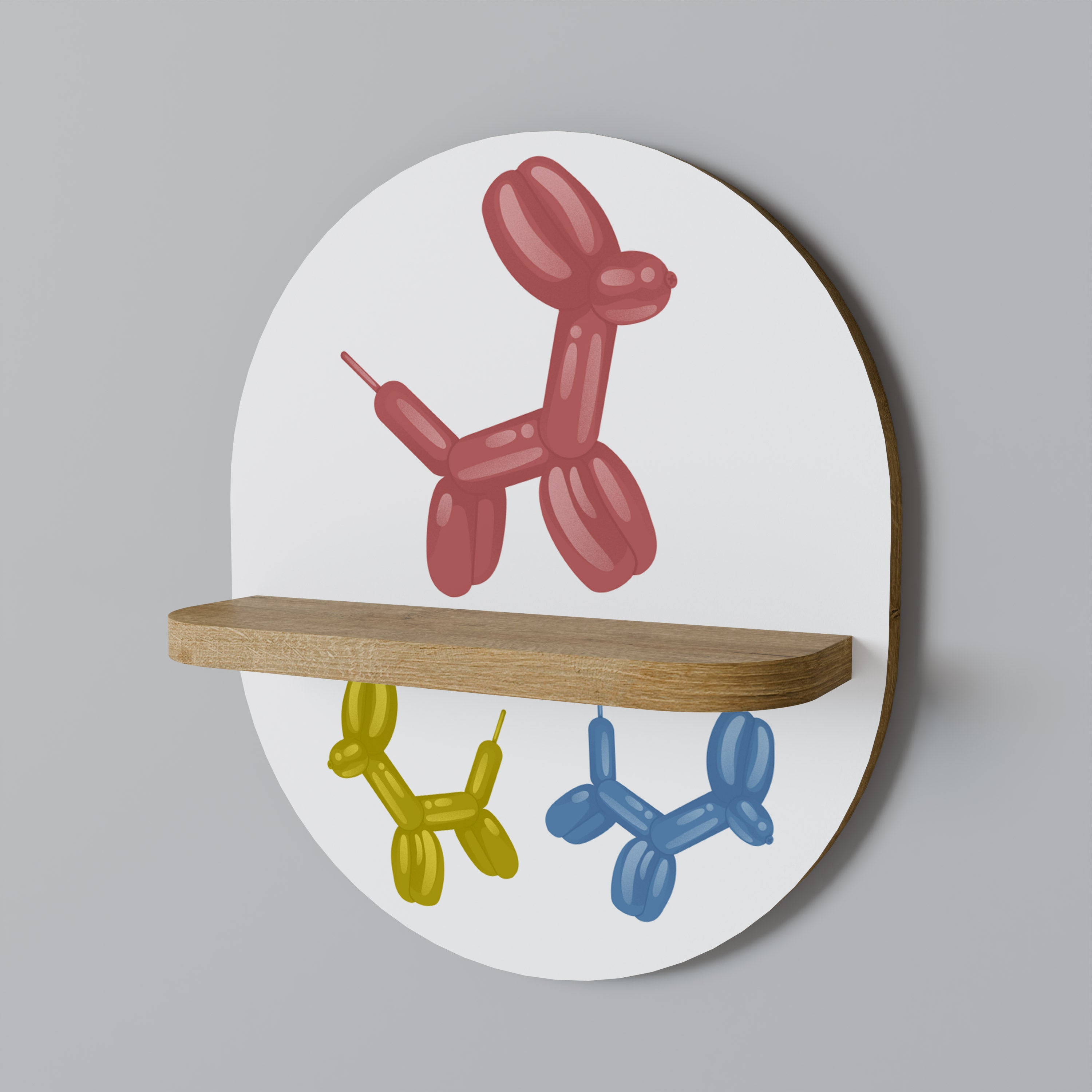 CHILDHOOD MEMORY Oval Art Shelf In Oak Effect