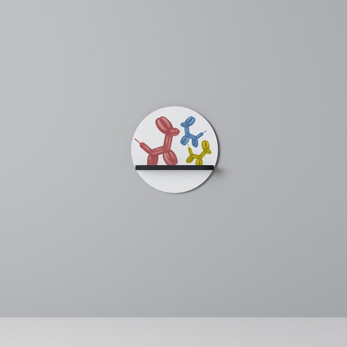 CHILDHOOD MEMORY Estante Redondo Decorativo en Acabado Negro