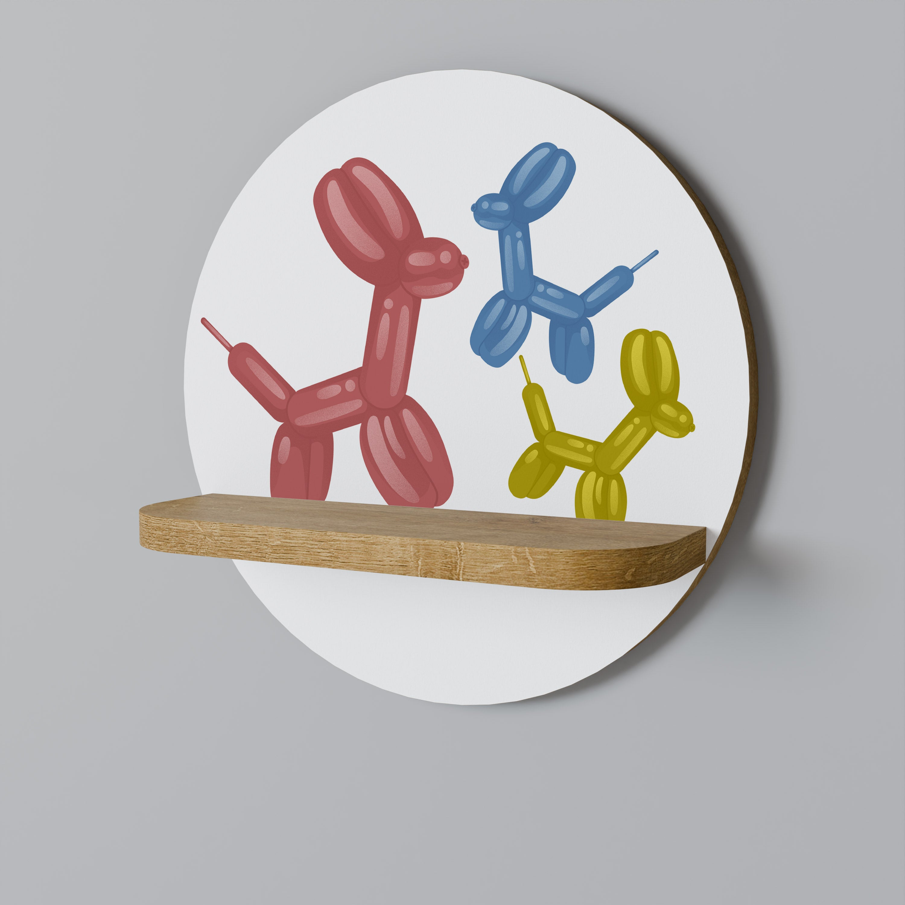 Estantería de arte redonda con efecto roble CHILDHOOD MEMORY