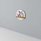 CHILDHOOD MEMORY Round Art Shelf In Oak Effect