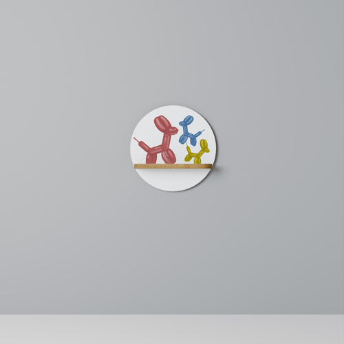 CHILDHOOD MEMORY Estante Redondo Decorativo en Efecto Roble