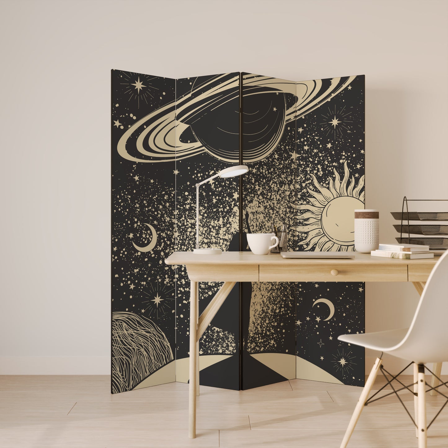 MYSTIC UNIVERSE Biombo de 4 paneles