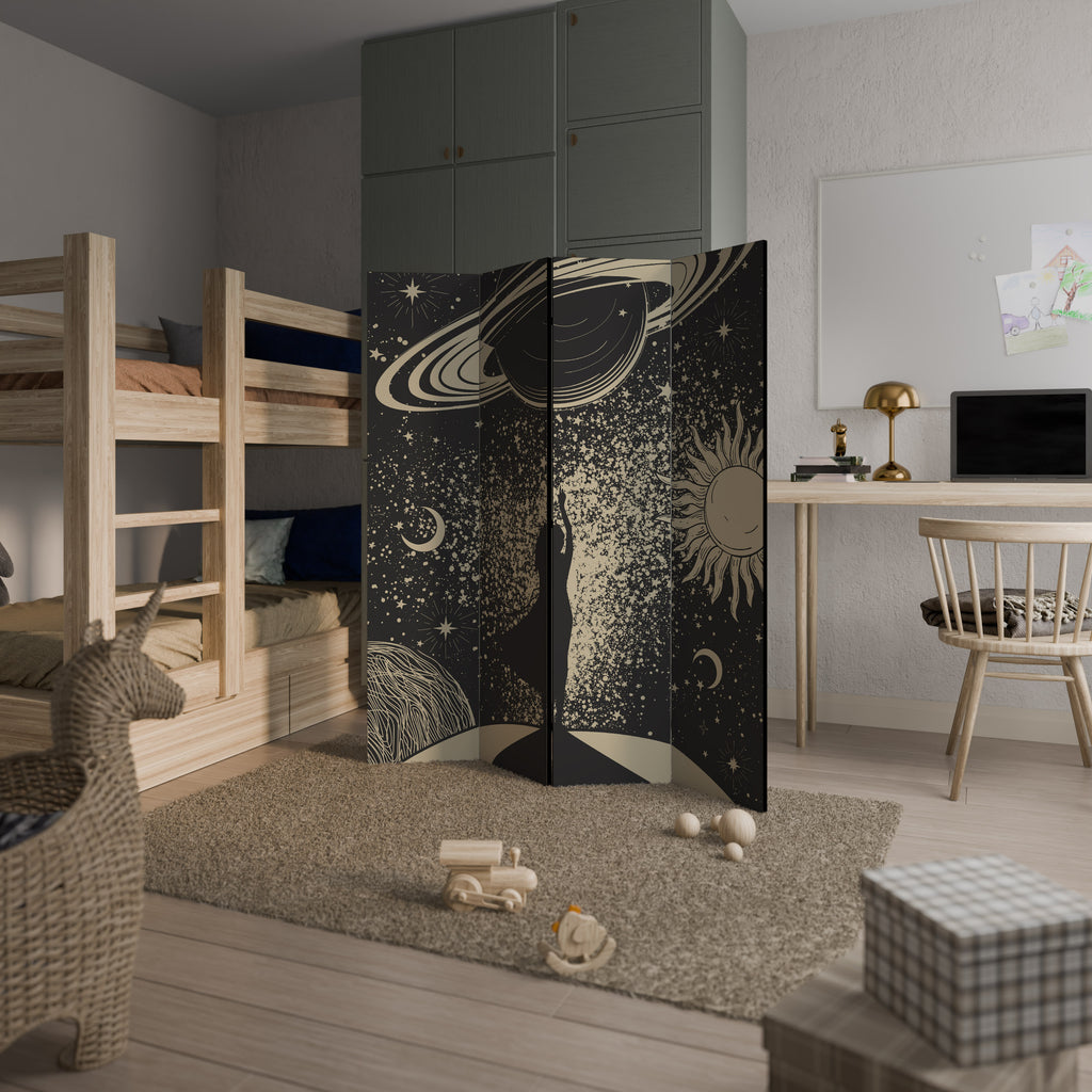 Biombo decorativo de 4 paneles MYSTIC UNIVERSE