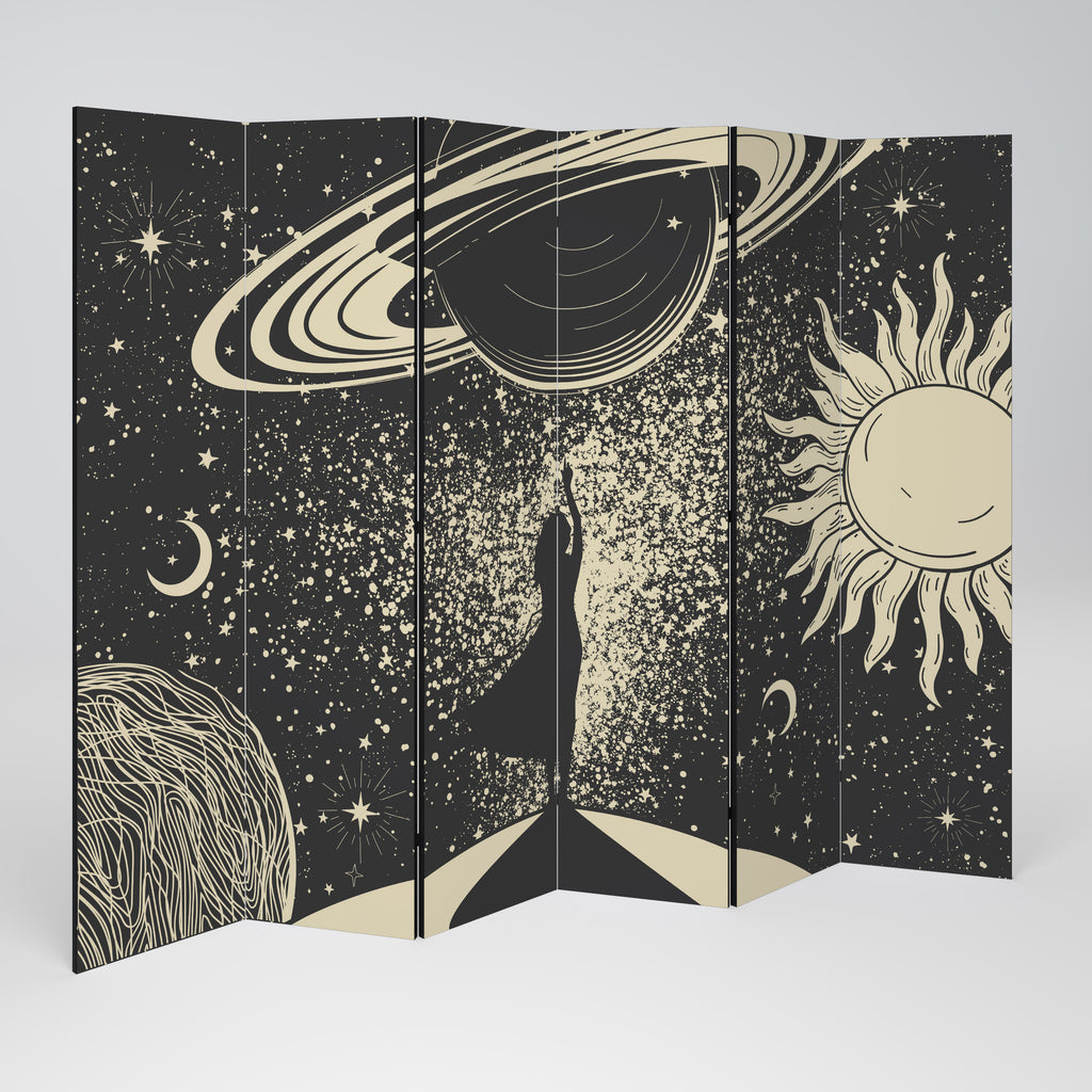 Biombo decorativo de 6 paneles MYSTIC UNIVERSE