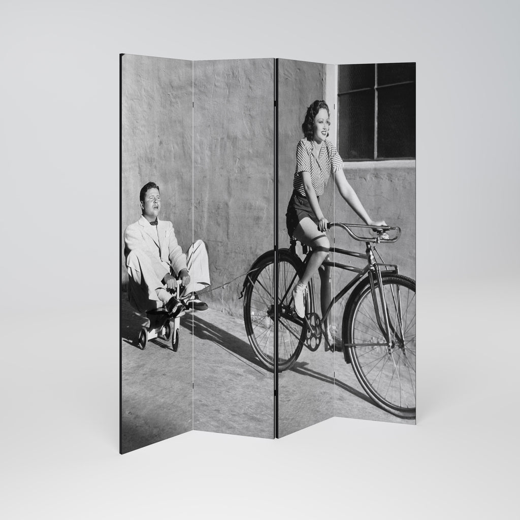 Biombo decorativo de 4 paneles HAPPY JOURNEY