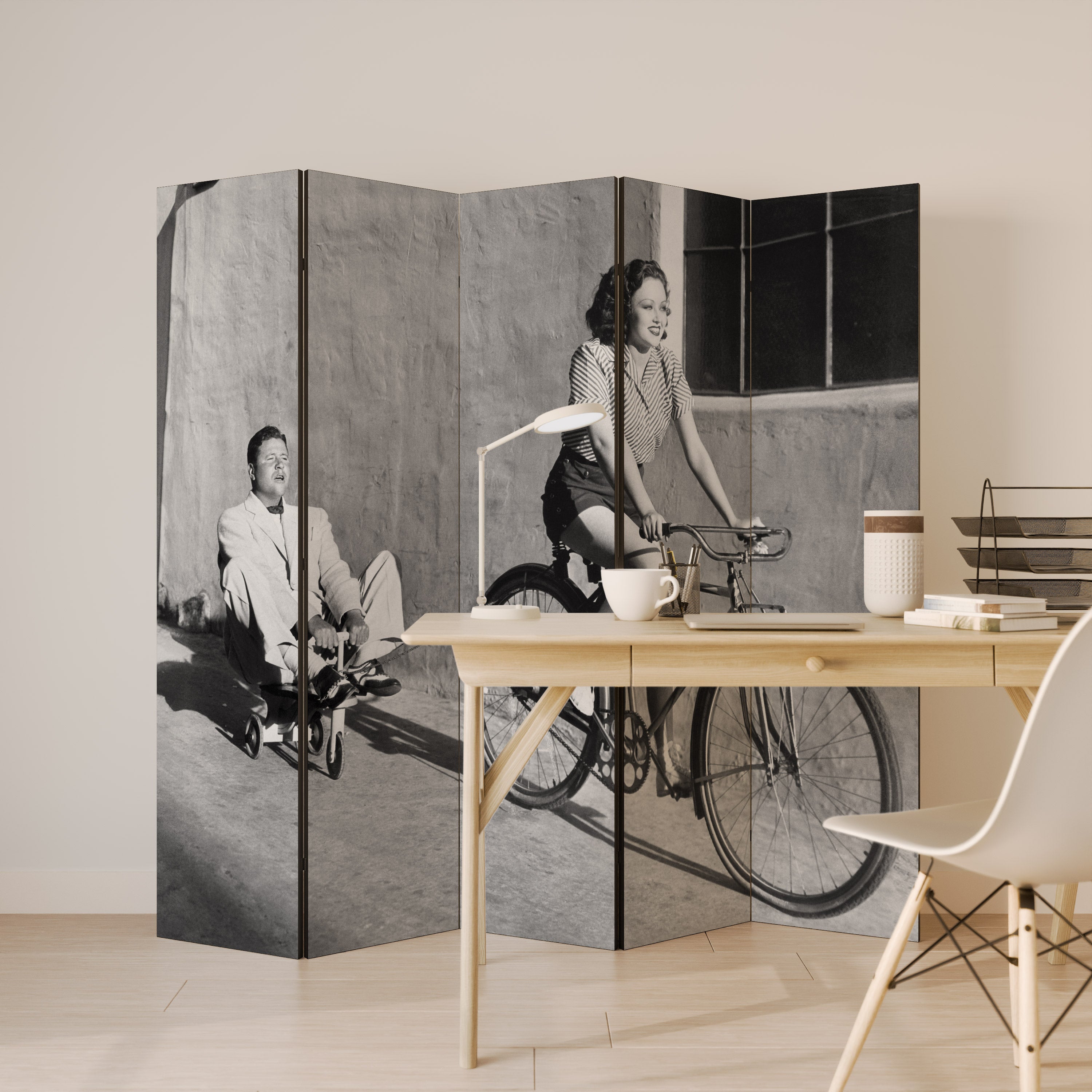 HAPPY JOURNEY Decorative 5-Panel Room Divider