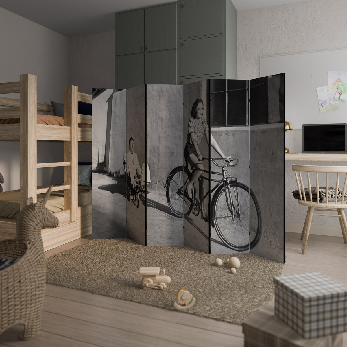 HAPPY JOURNEY Biombo de 6 paneles