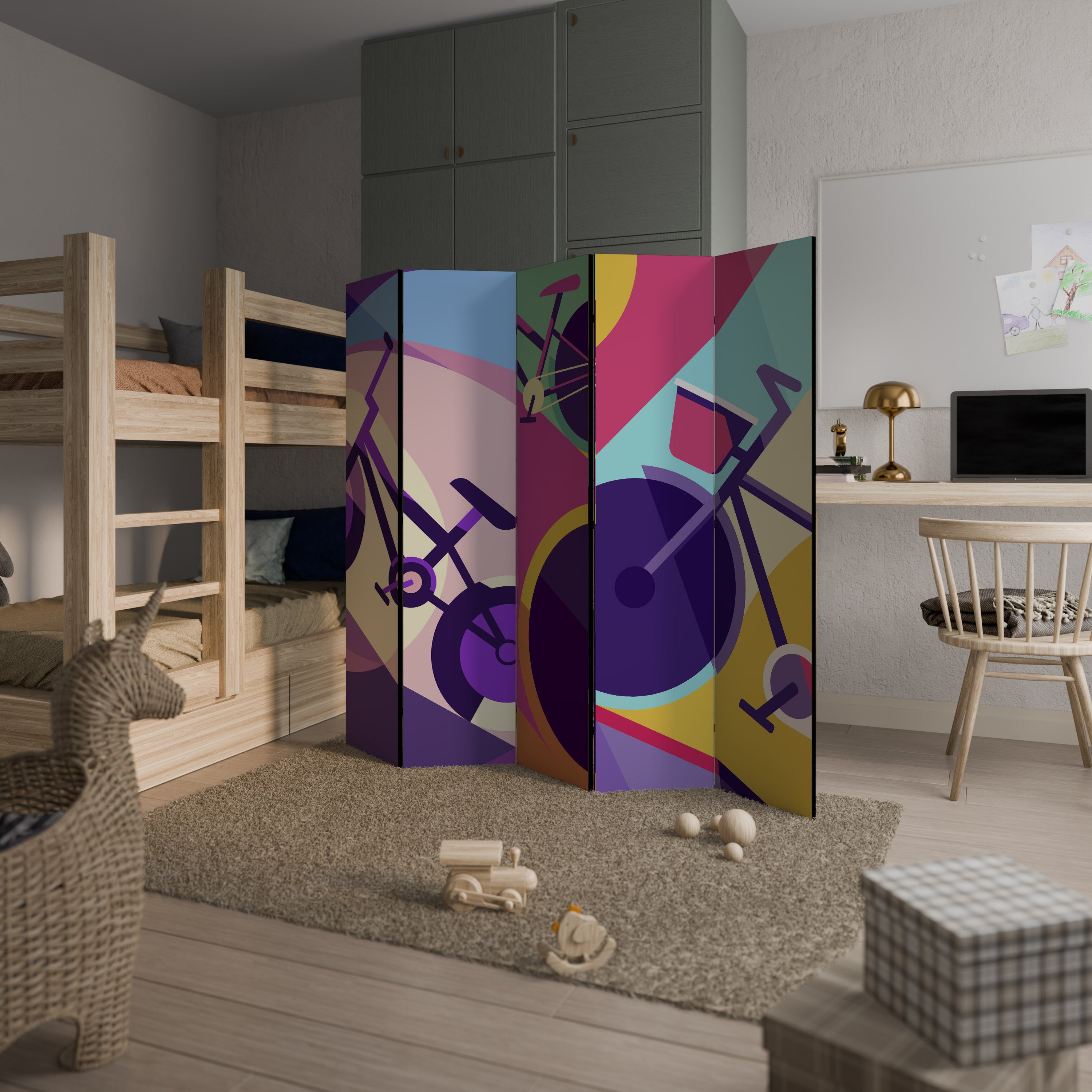 BIKE DREAMS 5-Panel Room Divider