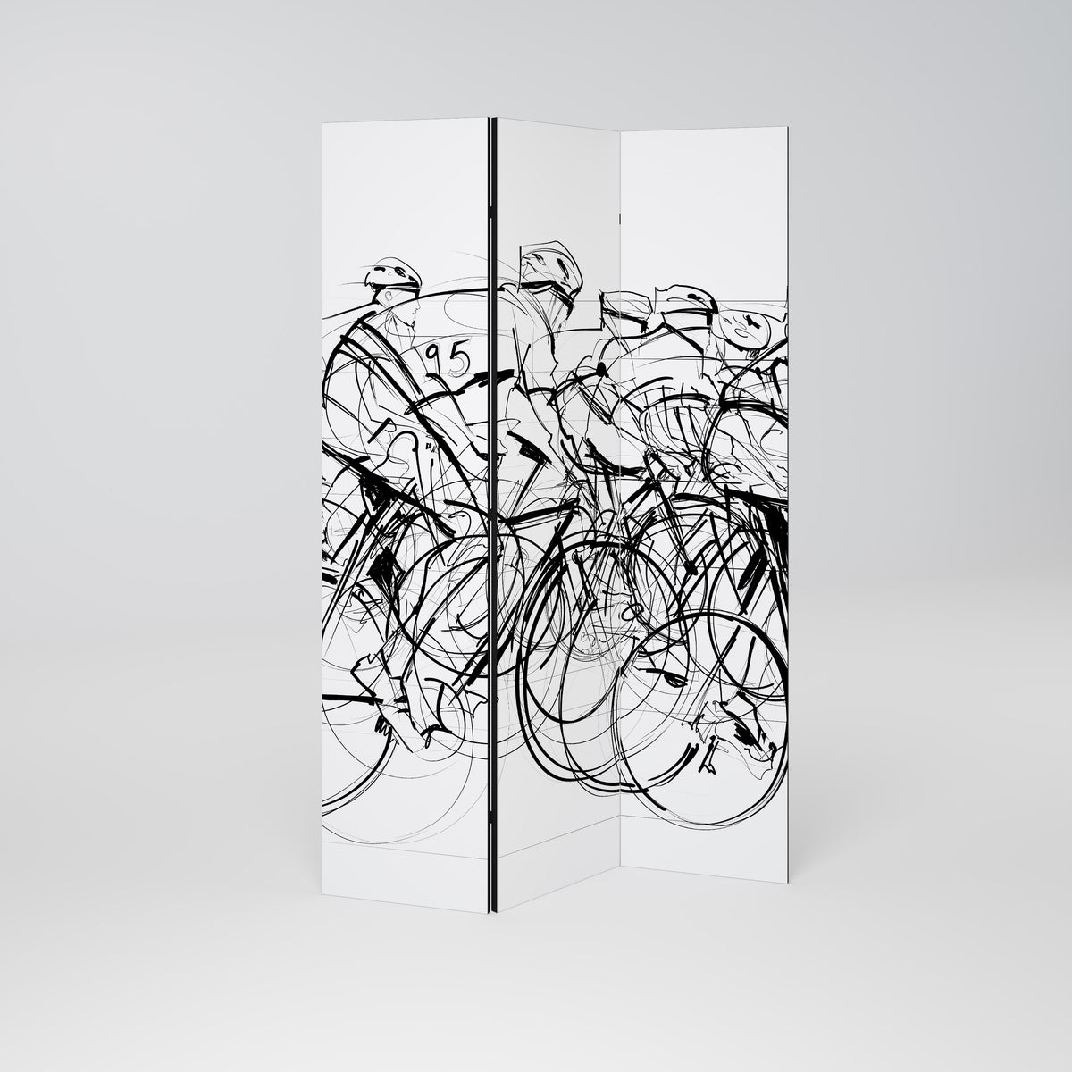 CYCLING COMPETITION Biombo de 3 paneles