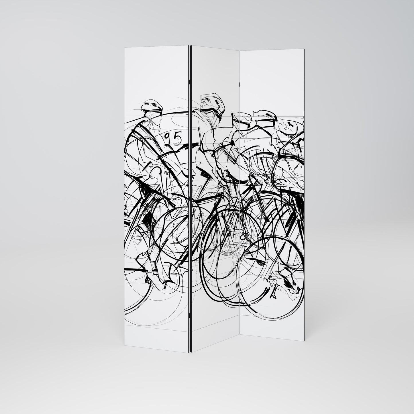 CYCLING COMPETITION Biombo de 3 paneles
