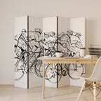CYCLING COMPETITION Decorative 5-Panel Room Divider