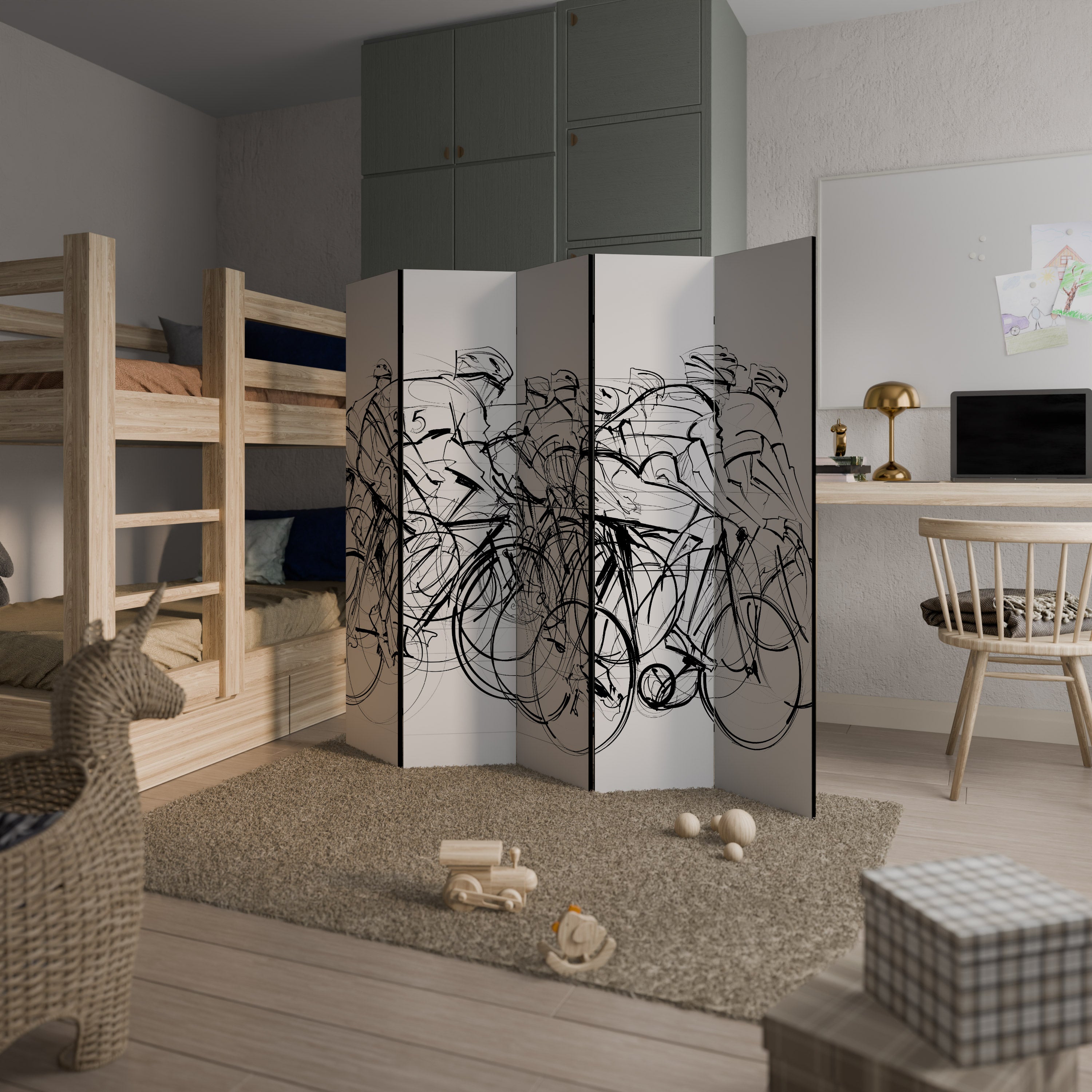 CYCLING COMPETITION 5-Panel Room Divider