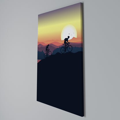 CYCLING HORIZON Cuadro en lienzo vertical