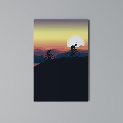 CYCLING HORIZON Cuadro en lienzo vertical