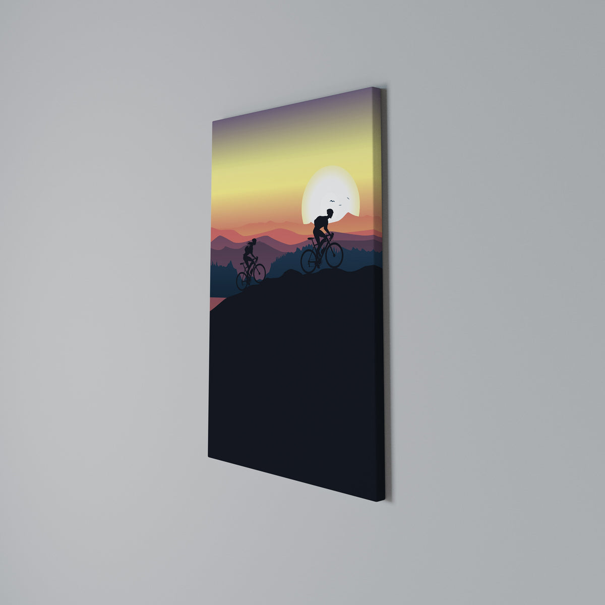 CYCLING HORIZON Cuadro en lienzo vertical