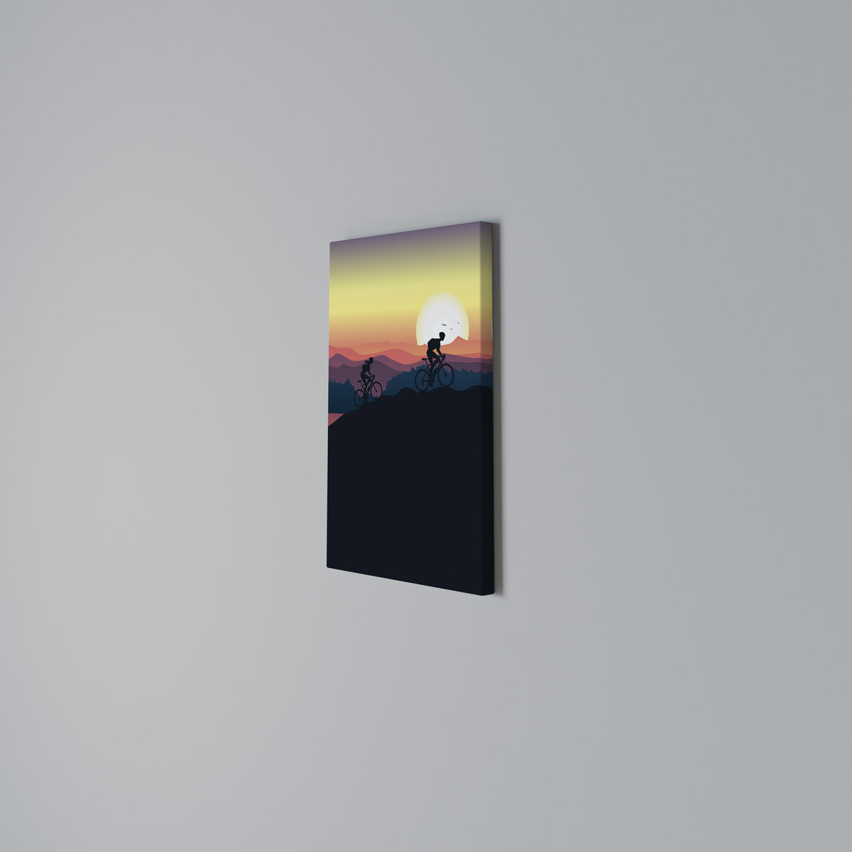 CYCLING HORIZON Cuadro en lienzo vertical