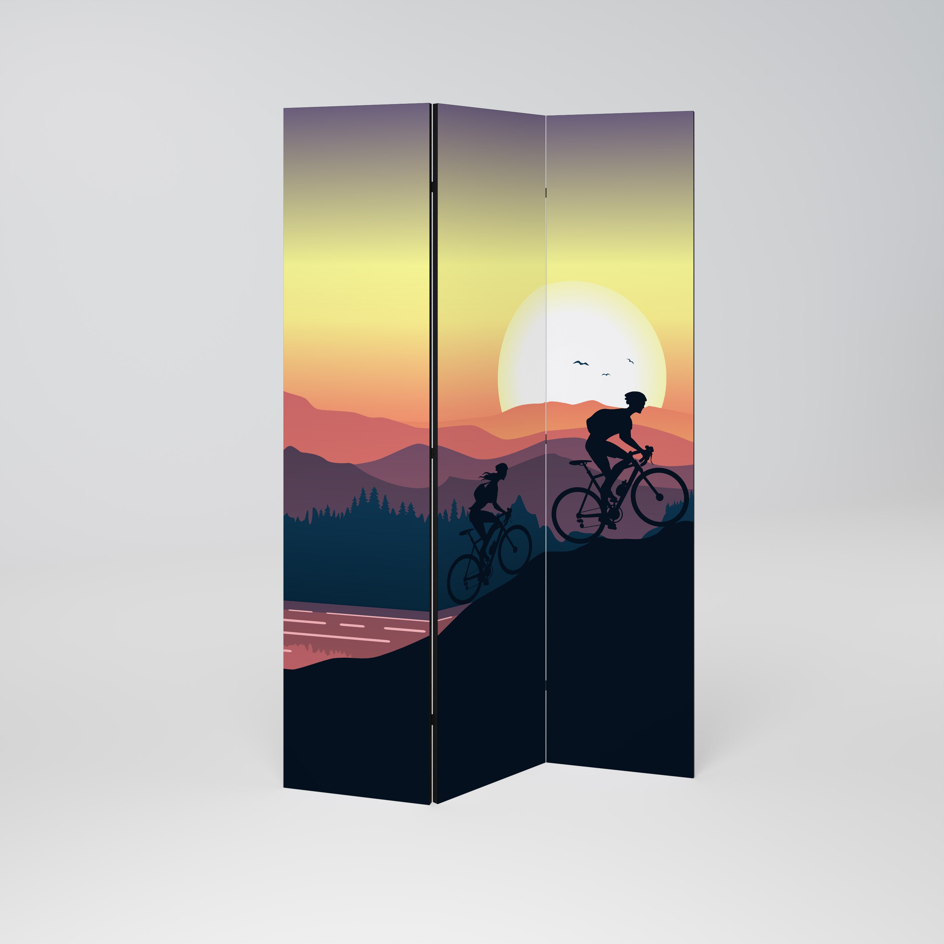 CYCLING HORIZON 3-Panel Room Divider