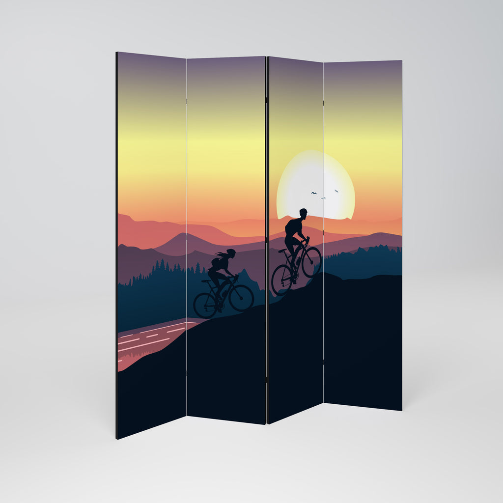 Biombo decorativo de 4 paneles CYCLING HORIZON