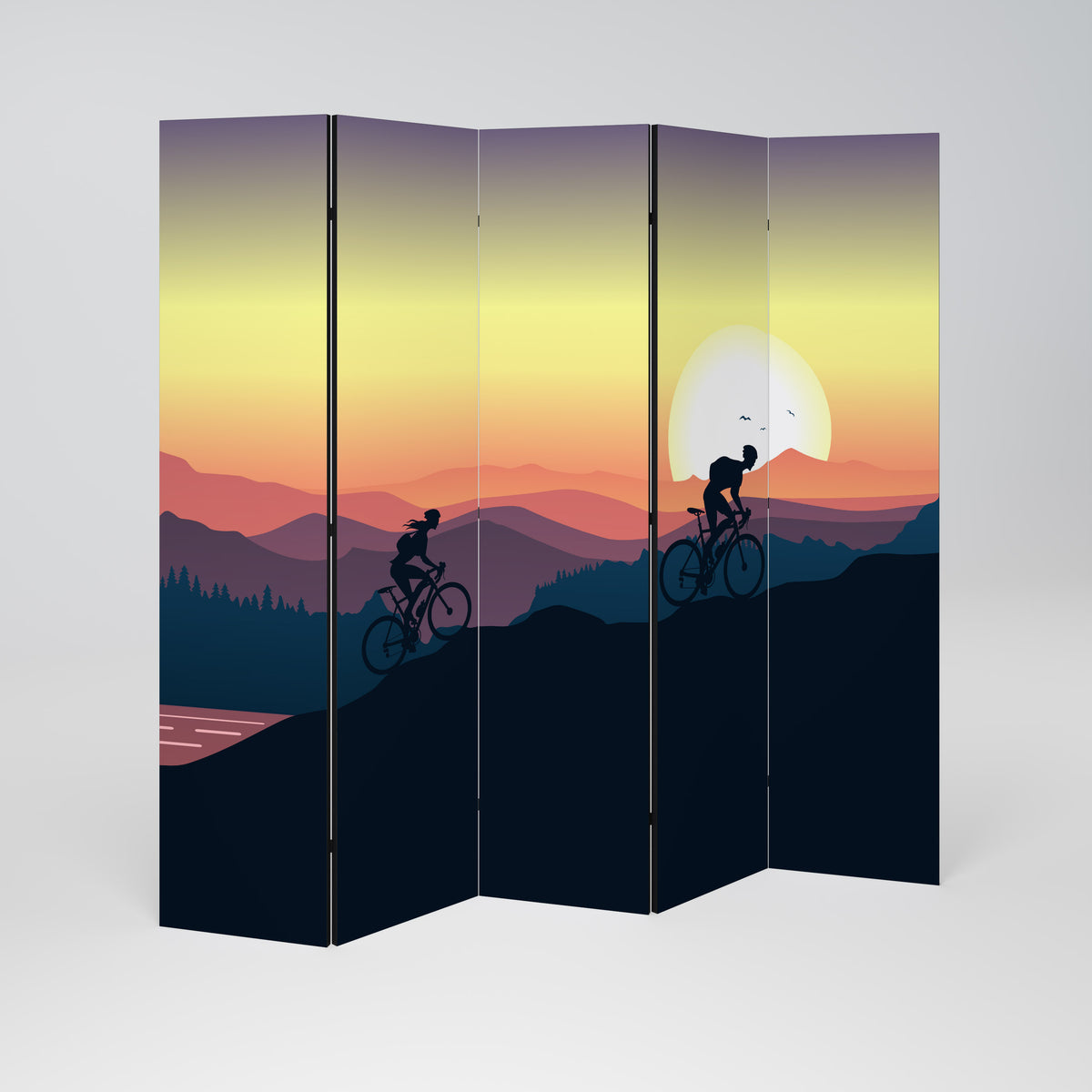 CYCLING HORIZON Biombo de 5 paneles