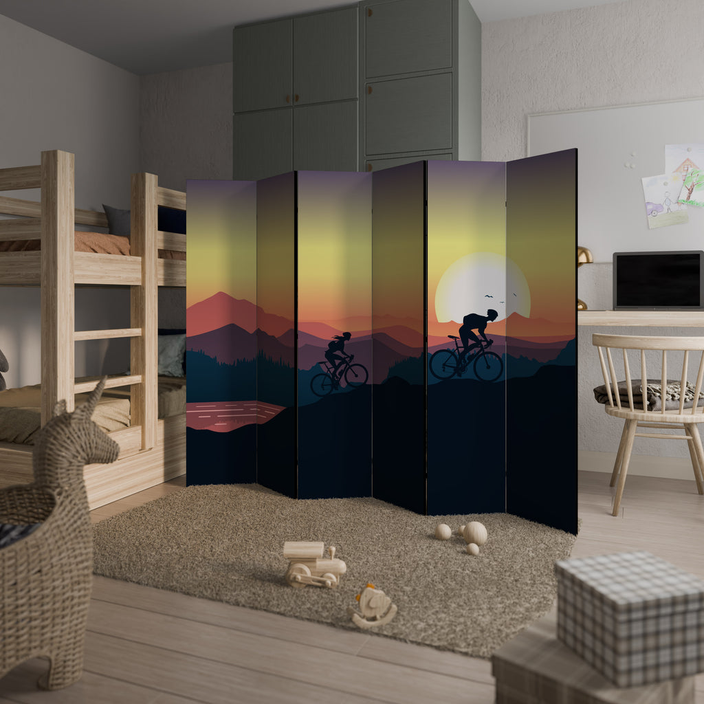Biombo decorativo de 6 paneles CYCLING HORIZON