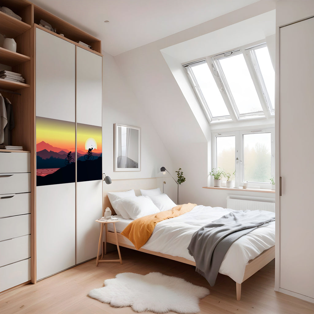 CYCLING HORIZON Peel and Stick Horizontal Poster