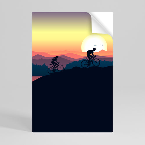 CYCLING HORIZON Póster adhesivo vertical