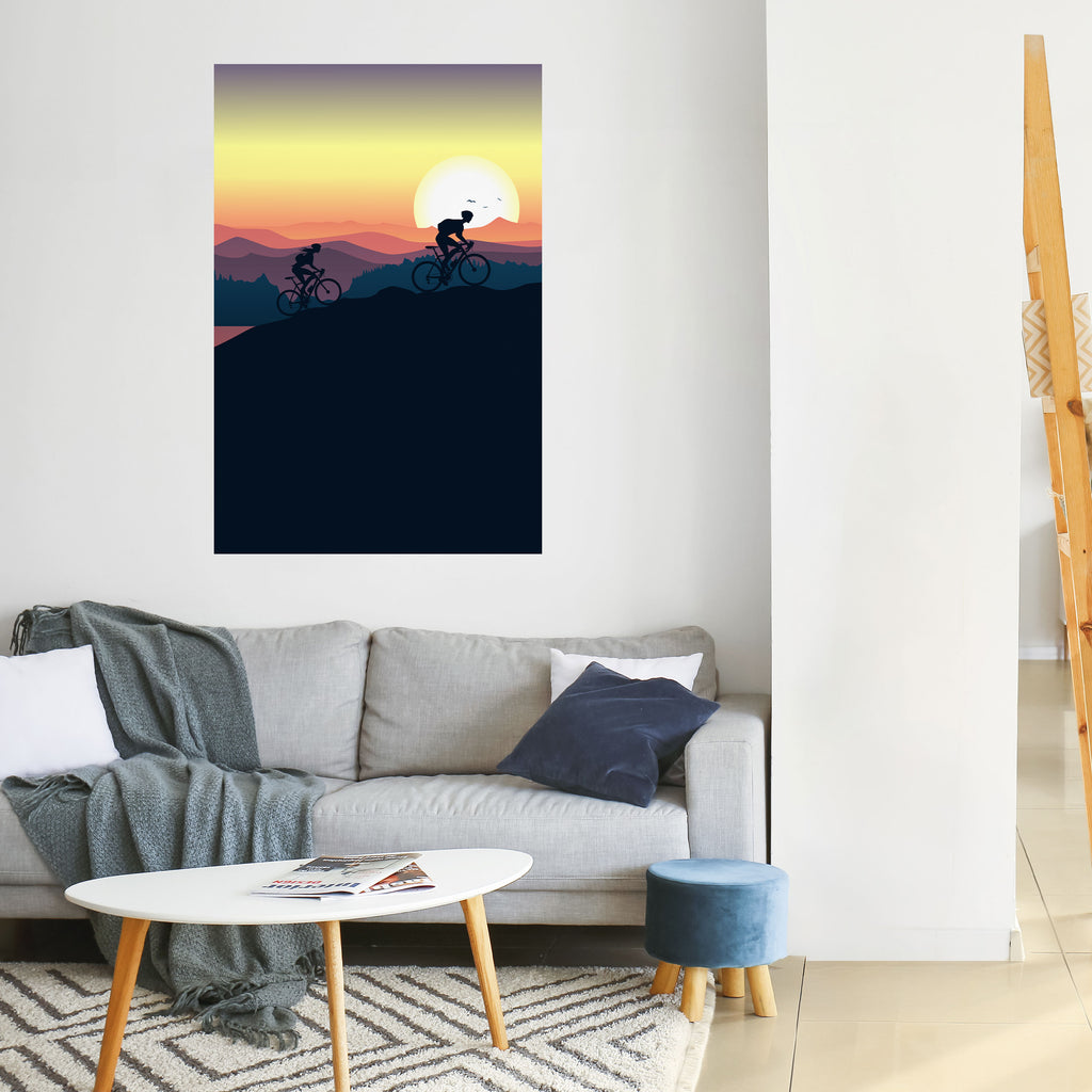 CYCLING HORIZON Peel and Stick Vertical Poster