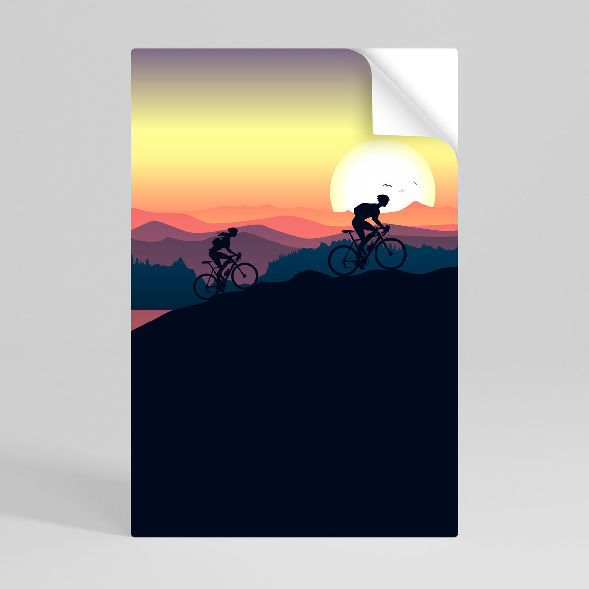 CYCLING HORIZON Peel and Stick Vertical Poster