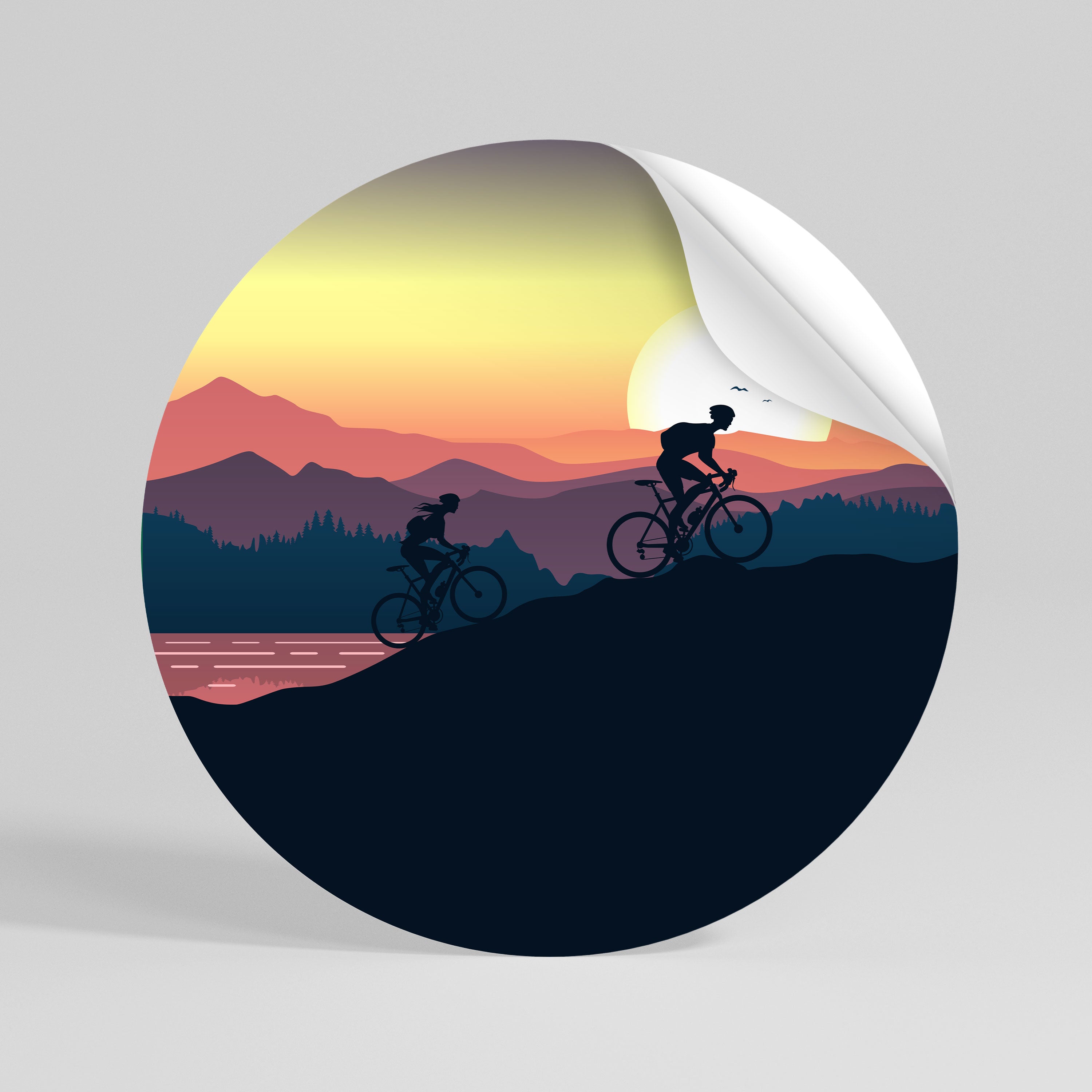 CYCLING HORIZON Vinilo adhesivo redondo