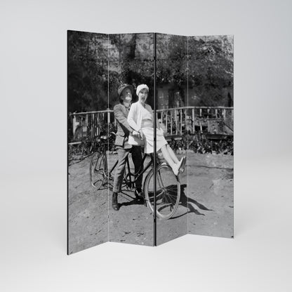 RIDING THROUGH TIME Biombo de 4 paneles