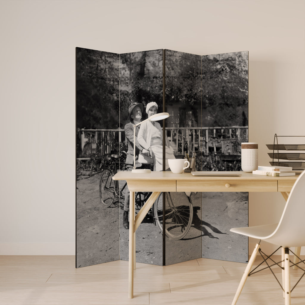 Cabalgando a través del tiempo Biombo decorativo de 4 paneles