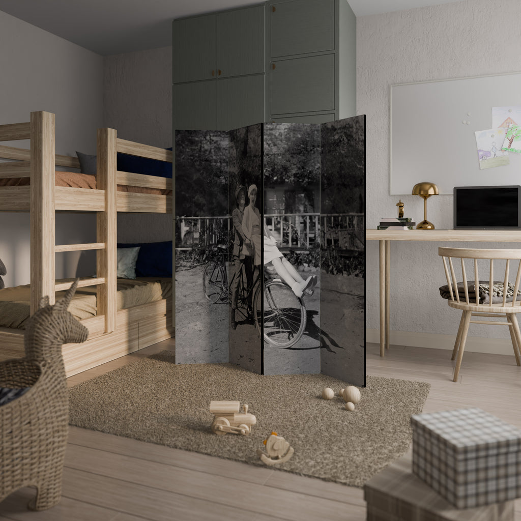 Cabalgando a través del tiempo Biombo decorativo de 4 paneles