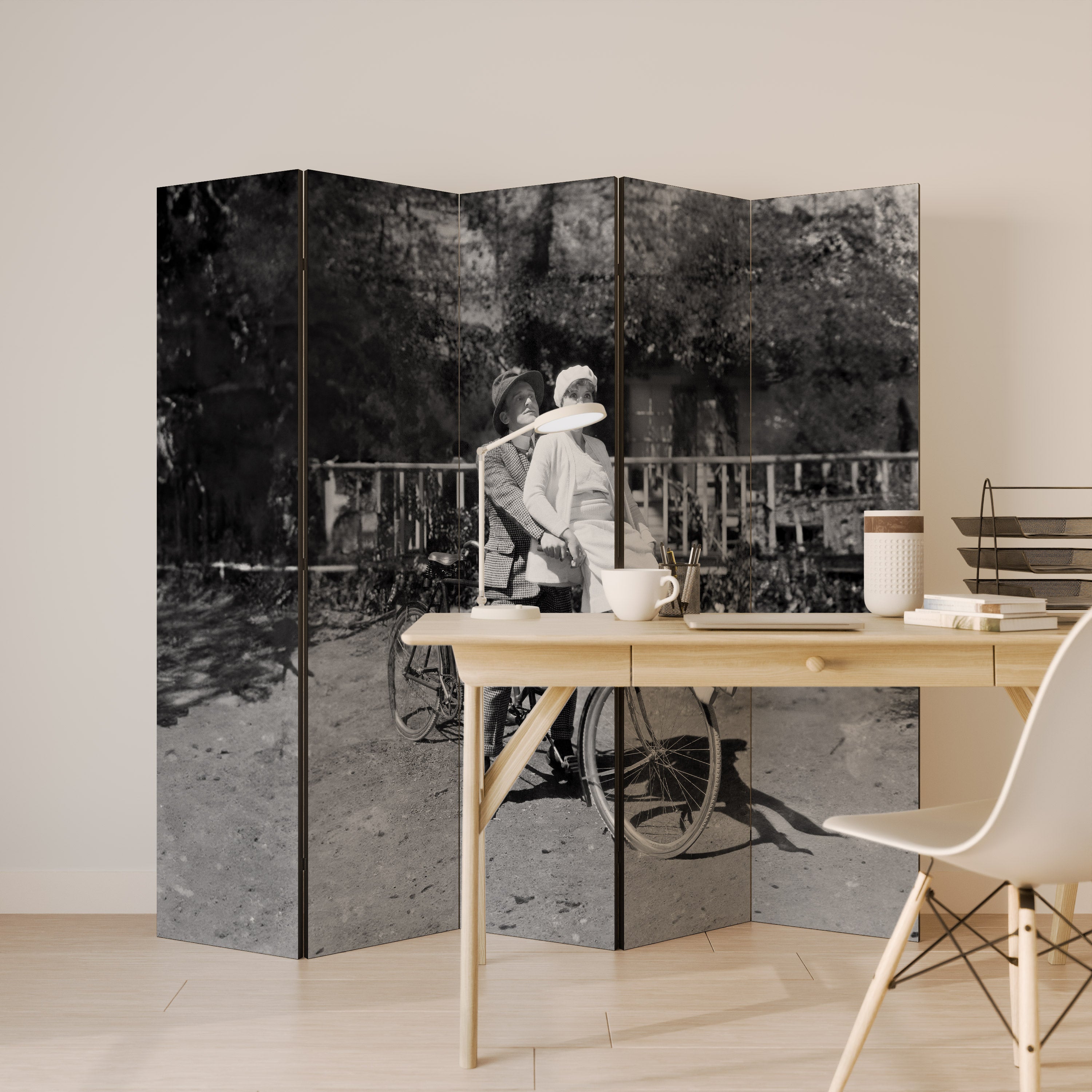 RIDING THROUGH TIME 5-Panel Room Divider