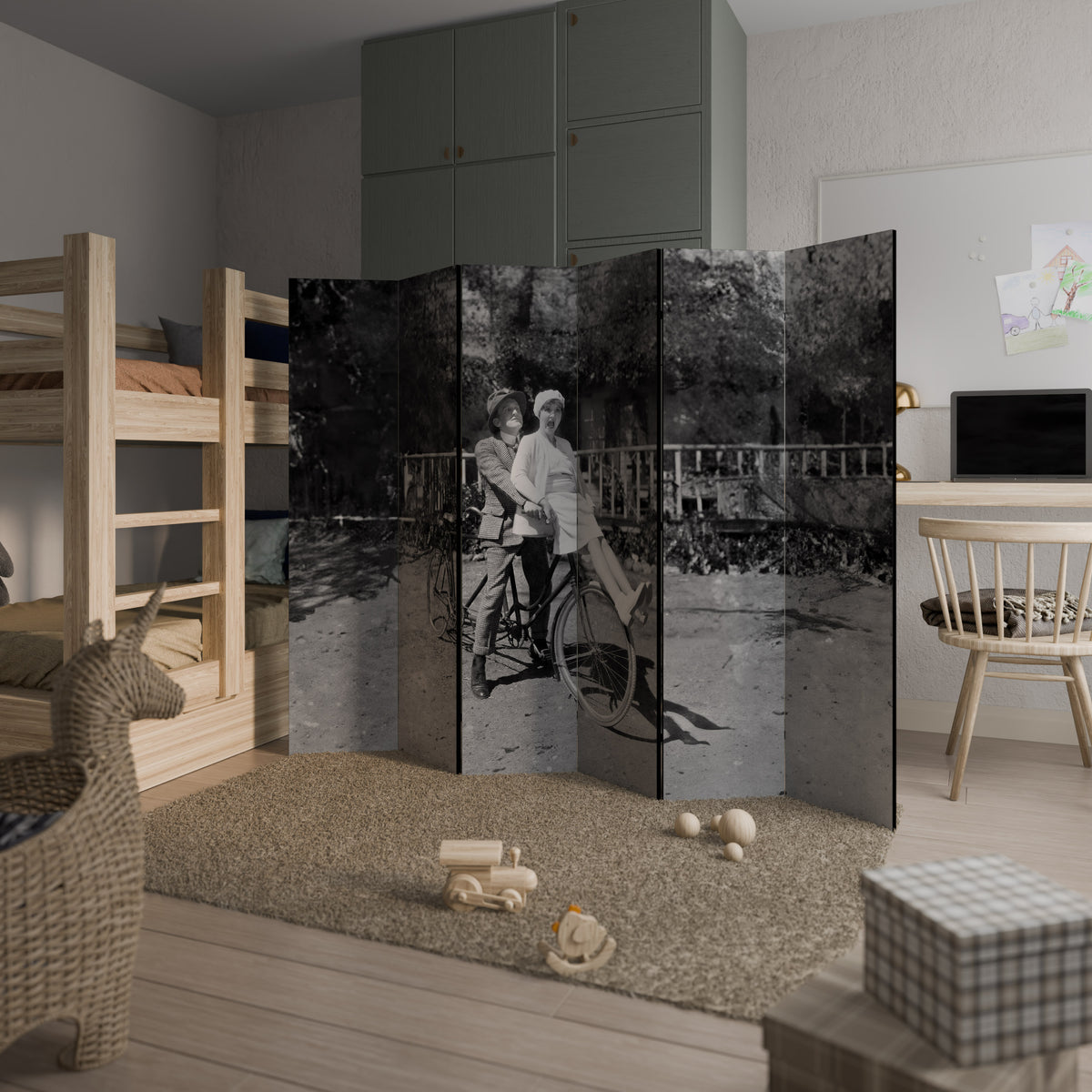 RIDING THROUGH TIME Biombo de 6 paneles