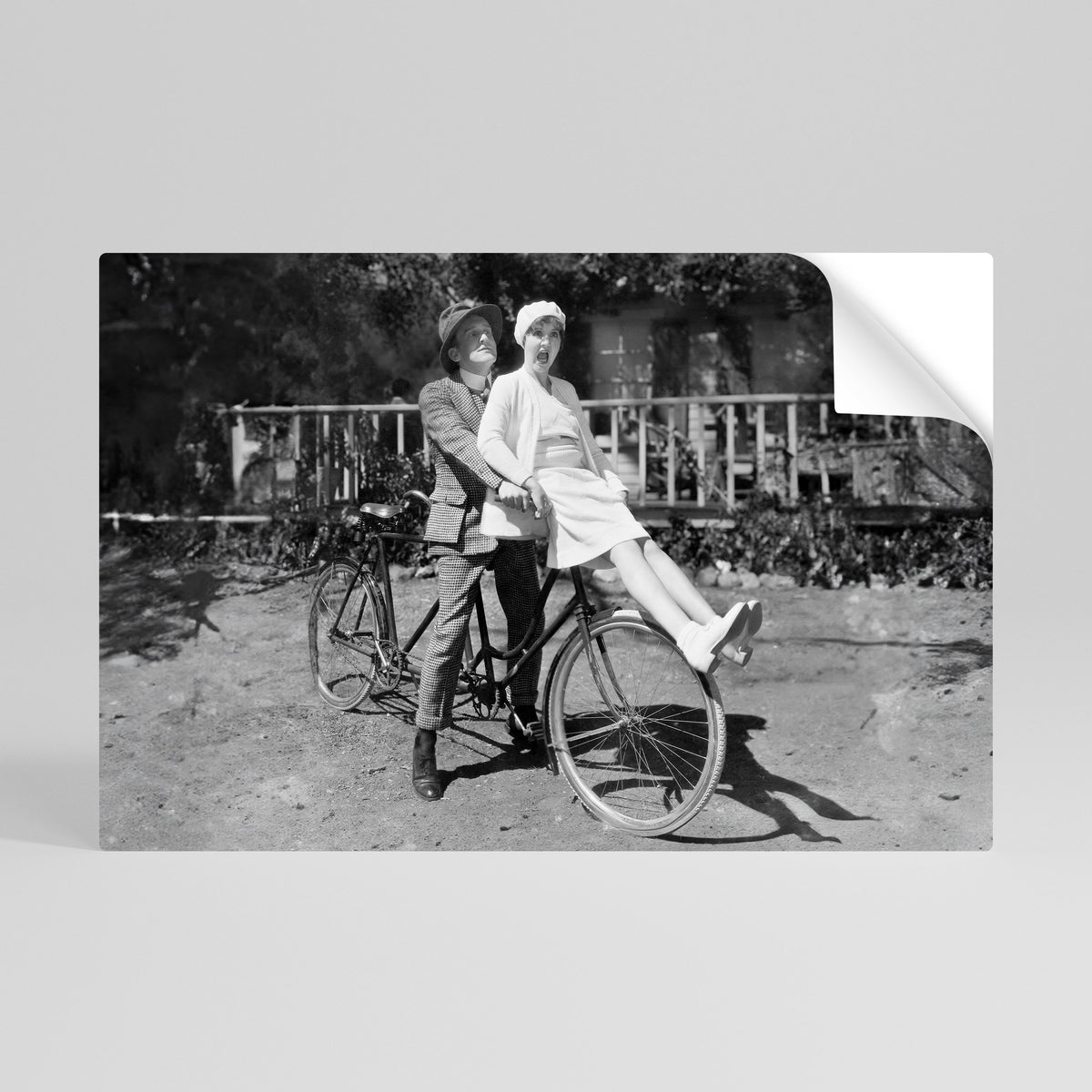 RIDING THROUGH TIME Póster adhesivo horizontal