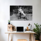 RIDING THROUGH TIME Peel and Stick Horizontal Poster