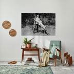 RIDING THROUGH TIME Peel and Stick Horizontal Poster