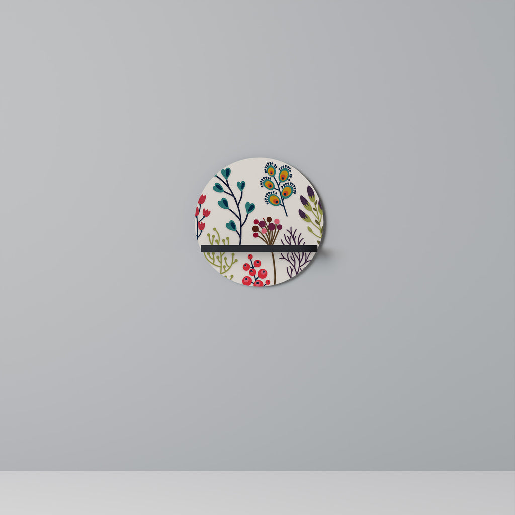 AUTUMN SUNDRIES Round Art Shelf In Black Finish