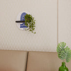 POLISH FOLK ART Estante Ovalado Decorativo en Acabado Negro