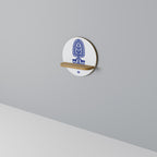 POLISH FOLK ART Estante Redondo Decorativo en Efecto Roble