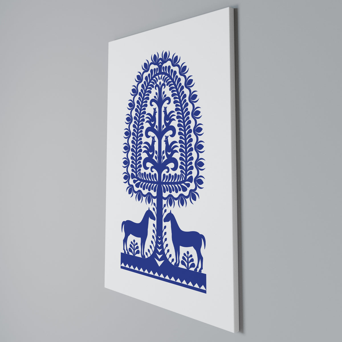 POLISH FOLK ART Cuadro en lienzo vertical