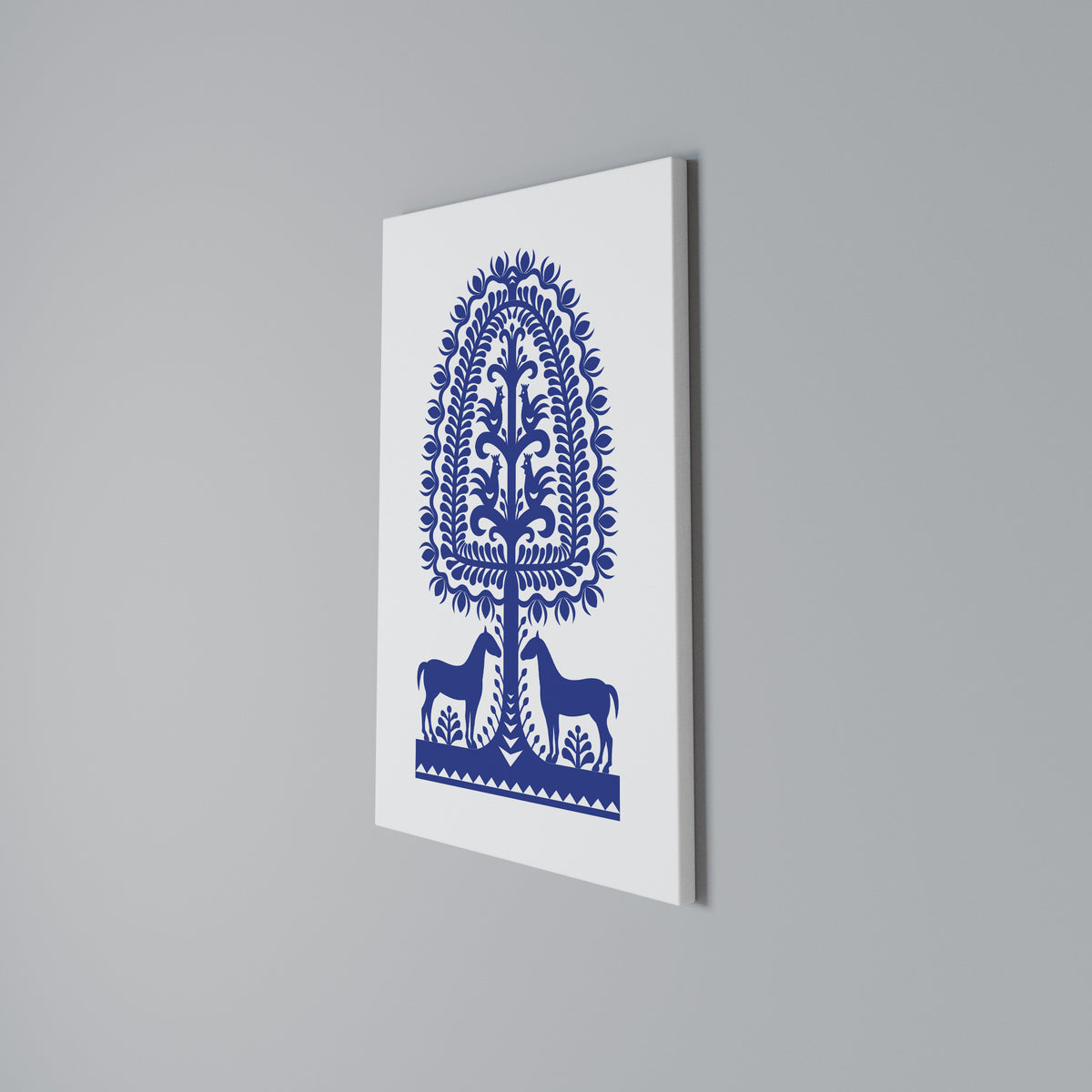 POLISH FOLK ART Cuadro en lienzo vertical
