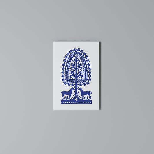 POLISH FOLK ART Cuadro en lienzo vertical