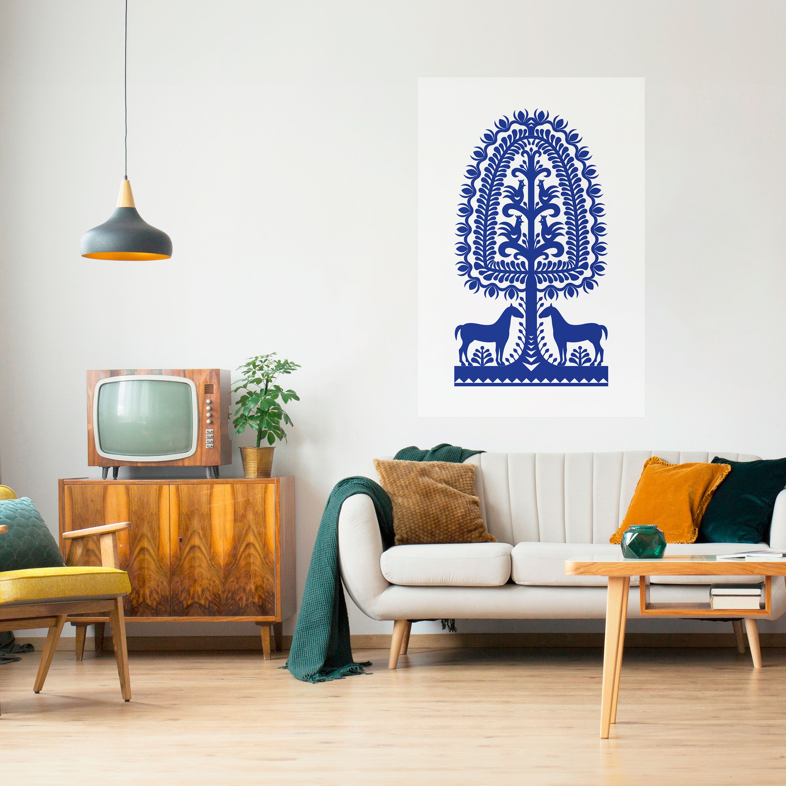 POLISH FOLK ART Peel and Stick Vertical Poster